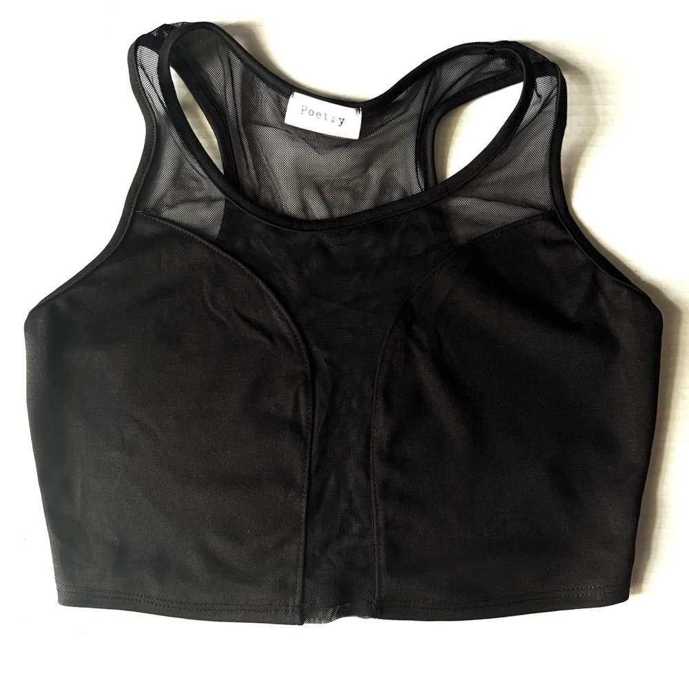 Poetry Black Mesh Crop Top